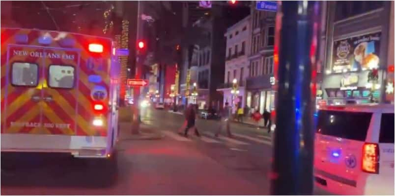 10 killed and 30 injured in New Orleans truck driven into crowd gun fire 1 January 2025