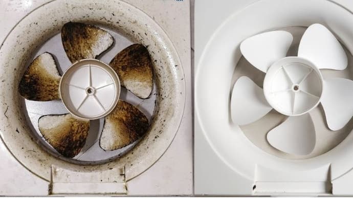 How to remove oil from kitchen exhaust fan