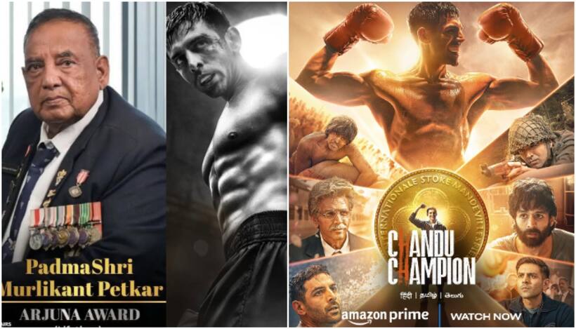 Kartik Aaryan congratulates the real 'Champion' Murlikant Petkar for receiving the Arjuna Award; Read