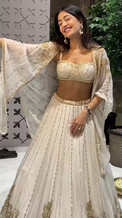 Off-White Lehenga for Roka Ceremony