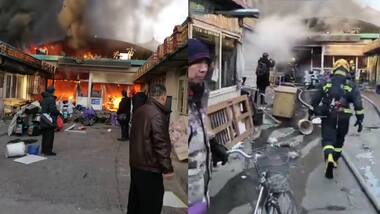 China: 8 dead, 15 injured in deadly fire at Zhangjiakou City's food market; dramatic video goes viral (WATCH)