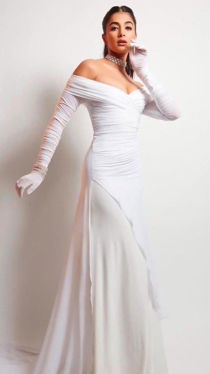 White Off-Shoulder Long Dress