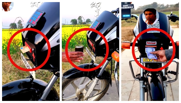 बाईकवरून पैसे आणि शीतपेये! तरुणाचा व्हिडिओ व्हायरल - video of man ...