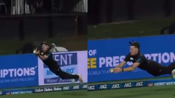 NZ vs SL, 2nd ODI: 'Flying beast' Nathan Smith's stunning catch to dismiss Eshan Malinga goes viral (WATCH) hrd