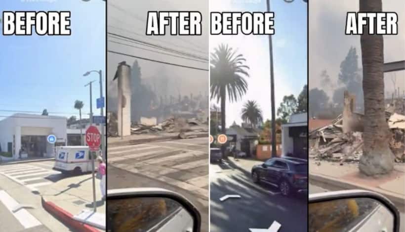 California Wildfires: 100 yr old Starbucks building destroyed beyond recognition; WATCH before & after video