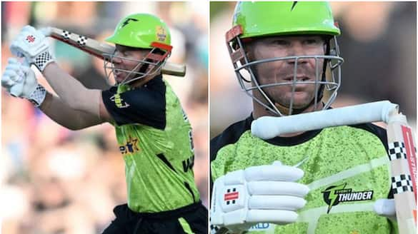 watch video david warner hit head with broken bat in big bash