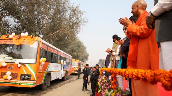 Yogi Adityanath launched 100 New Buses for Mahakumbh 2025 rsk