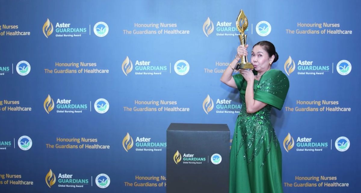 Aster Guardians Global Nursing Award 2024 - പുരസ്കാരം നേടി നഴ്സ് മരിയ വിക്ടോറിയ ഹുവാൻ