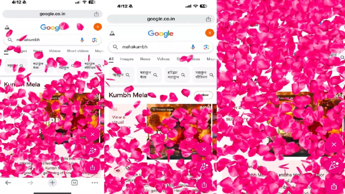 Google पर सर्च करें Mahakumbh, होने लगेगी फूलों की बारिश! आएगा मजा - prayagraj mahakumbh 2025 google floral animation pink rose effect trending search - Asianet News Hindi