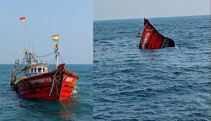 Malpe boat sinking in Arabian Sea Malpe boat sinking in Arabian Sea