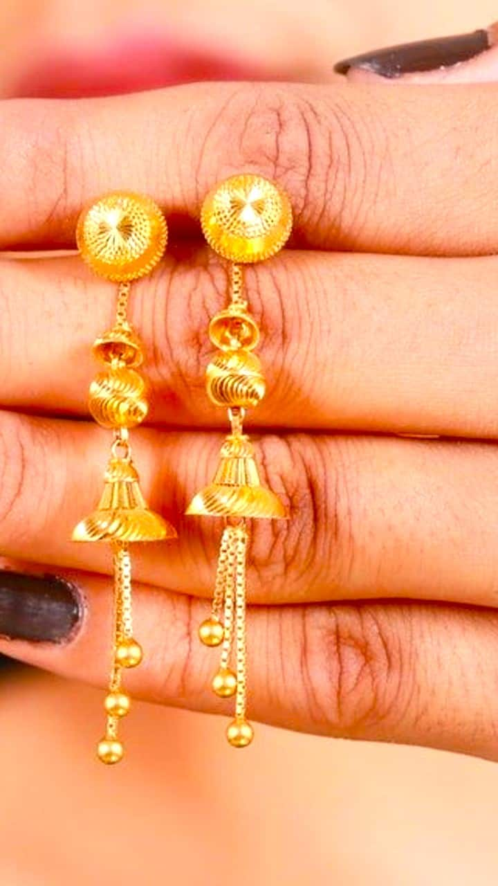 Trendy Gold Sui Dhaga Earring Designs suh