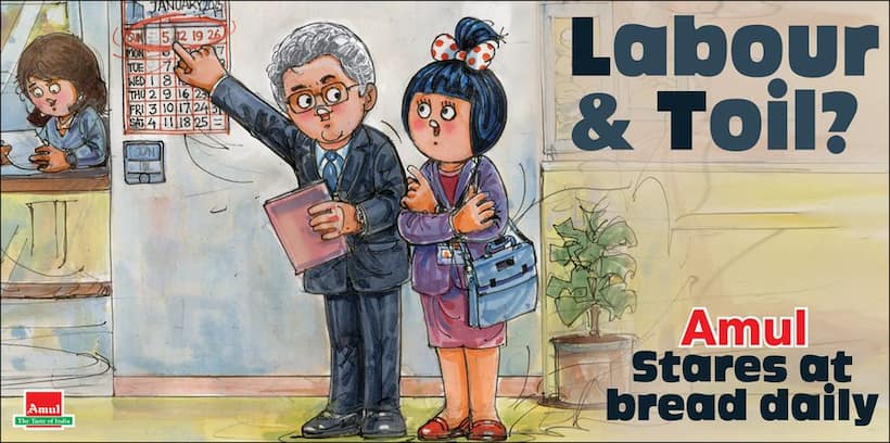 'Amul stares at bread daily': Dairy brand weighs in on 90-hour workweek debate with witty doodle; see post