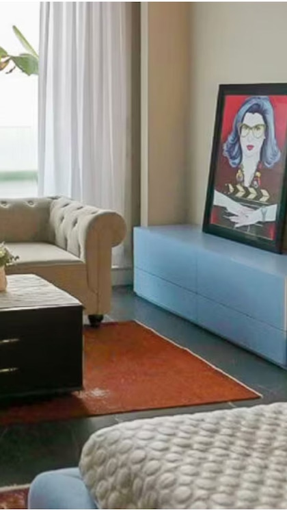 This photo is of Farah Khan's beautifully decorated living room.