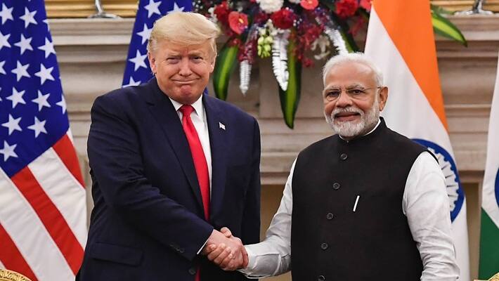 Narendra Modi with Donald Trump 