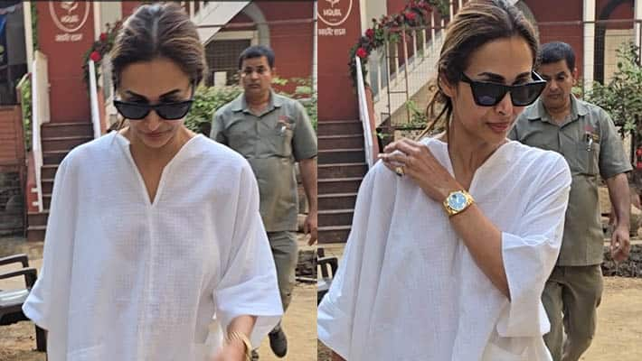 Malaika Arora No Makeup Look in Transparent Top