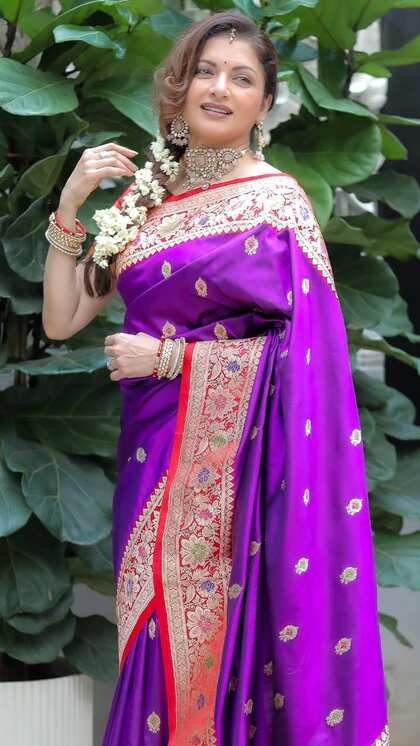 PHOTOS: Elegant Bhagyashree-inspired saree looks for 55+ women