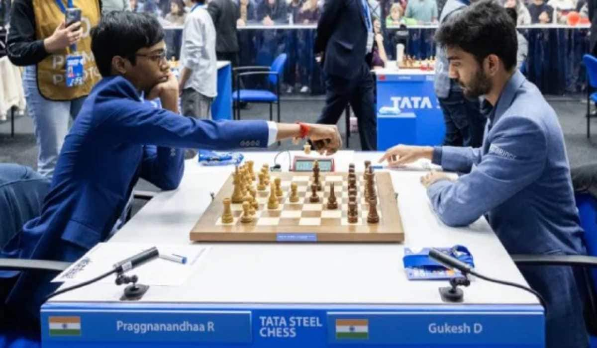 Tata Steel Masters chess match between gukesh and Praggnanandhaa ended in a draw ray