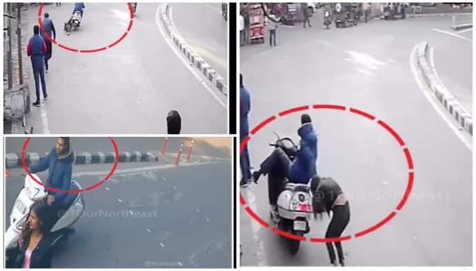 Caught on camera: Woman dragged on road after snatcher tries to steal her phone in Ludhiana (WATCH)