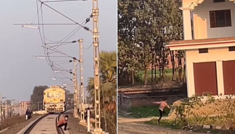 UP: Loco-pilot stops train just in time to save man sitting on tracks, distracted by mobile (WATCH)