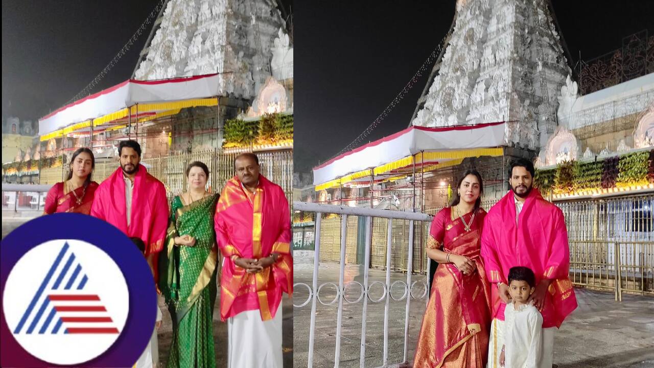 Nikhil Kumaraswamy with his family visits Tirupati 