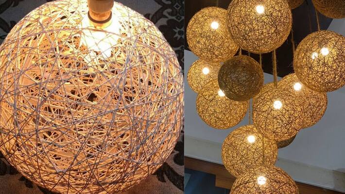 decorative lamp cover with thread