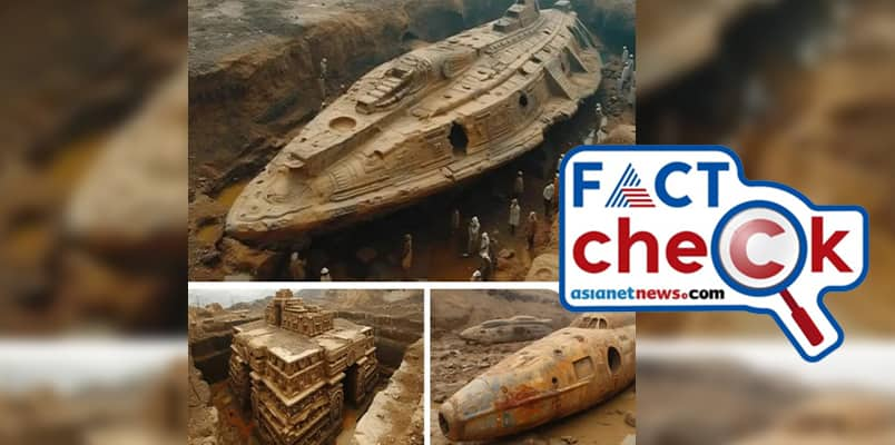 Does ancient spaceships were found in India no photos are ai generated 