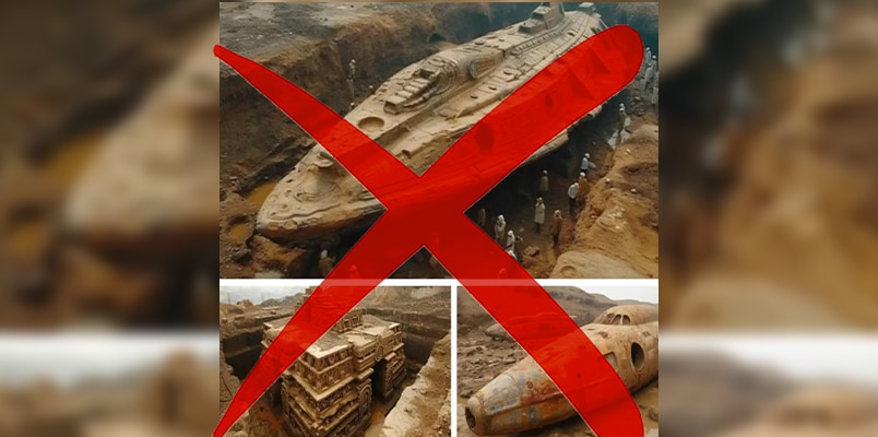 Does ancient spaceships were found in India no photos are ai generated 