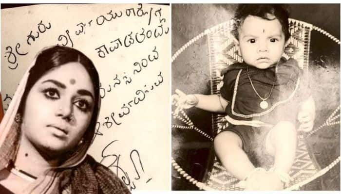 Kannada Actor Raghu Ram DP Share childhood photo of the actress Kalpana blessing and signing an autograph mrq