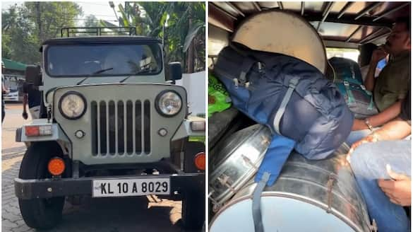 band team members travelling by jeep stopped and checked two bags found in between equipments 