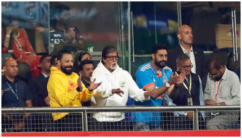 Abhishek Bachchan enjoys birthday celebration with Amitabh Bachchan at ISPL match
