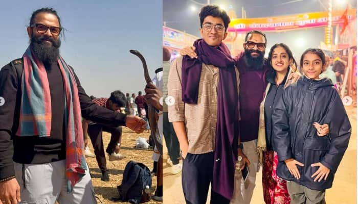 Actor Jayasurya attended the Maha Kumbh 2025 with family 