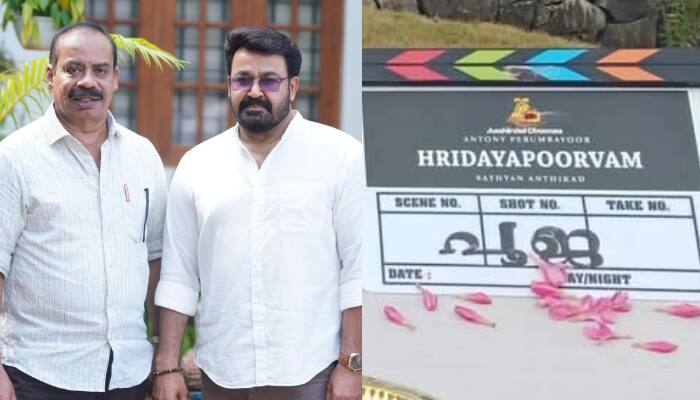 hridayapoorvam movie begind with a pooja ceremony mohanlal Sathyan Anthikad 