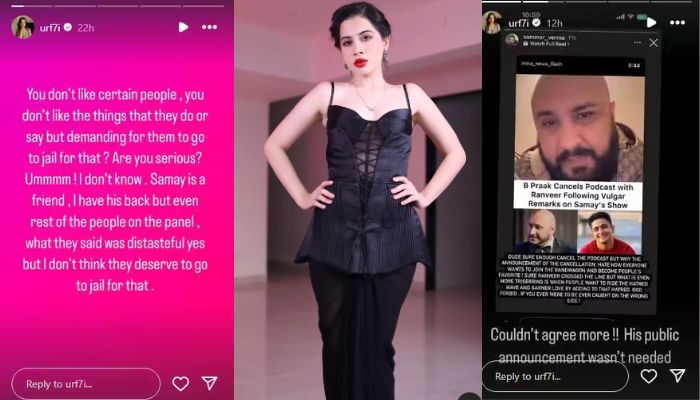 Actress Urfi Javed supports Ranveer Allahabadi who is being opposed by Indian people sat