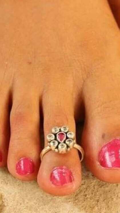 Cutwork Silver Toe Ring