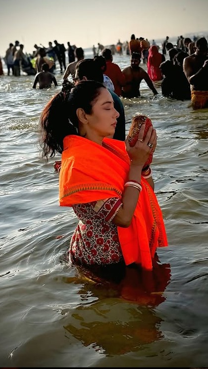 Anupamaa fame Rupali Ganguly visits Kumbh Mela 2025 See Photos