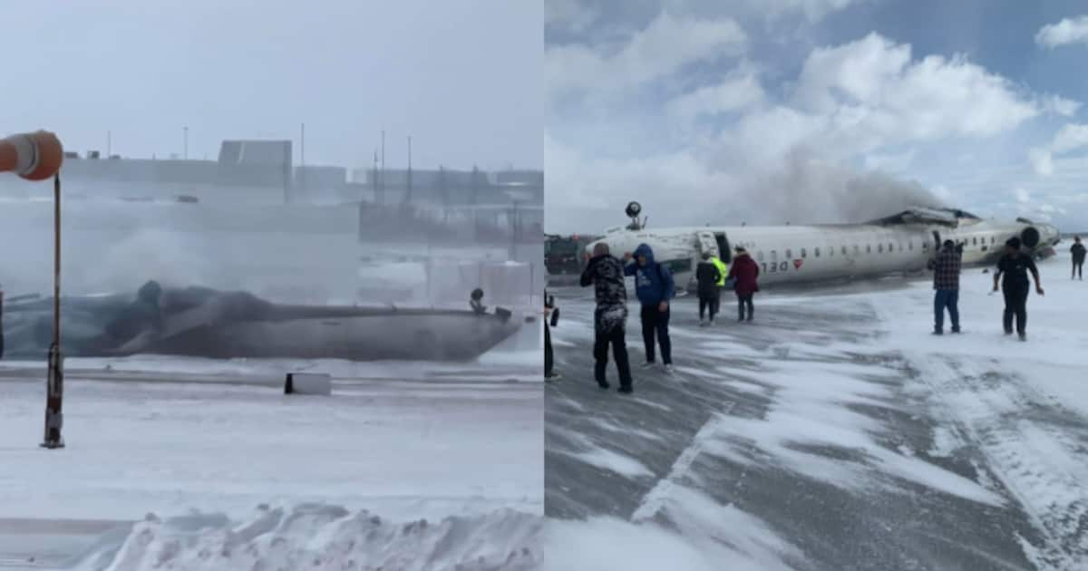 Delta Airlines plane crash Toronto airport closes two runways as