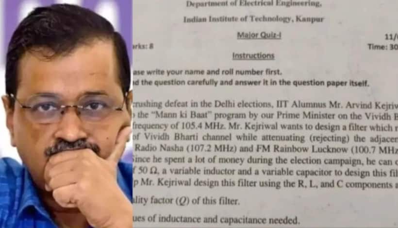 IIT Kanpur exam question on Kejriwal's election loss and 'Mann Ki Baat' goes viral