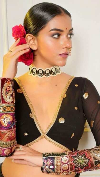 Deep V-Neck Blouse Design
