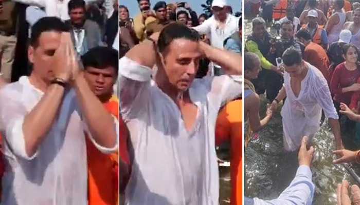 WATCH: Akshay Kumar at Maha Kumbh; actor takes holy dip in Triveni Sangam  (VIDEO)- Asianet Newsable