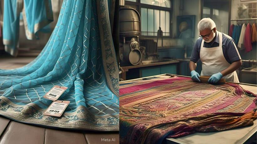 net saree cleaning