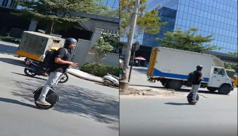 'What is that?!' Bengaluru man's smooth ride on electric unicycle fuels hilarious reactions online (WATCH)