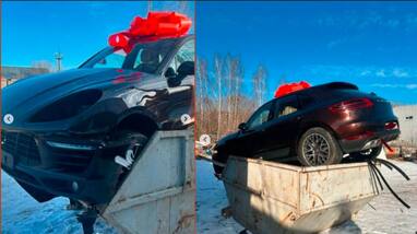 Husband gifts damaged luxury car to wife she rejected it Husband gifts damaged luxury car to wife she rejected it