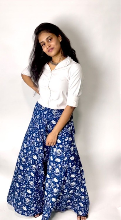 Kalamkari skirt with shirt