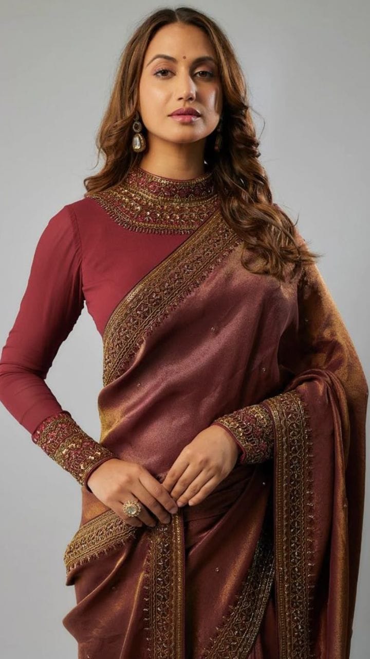 Trendy Cotton Saree Blouse Neck Designs kvn