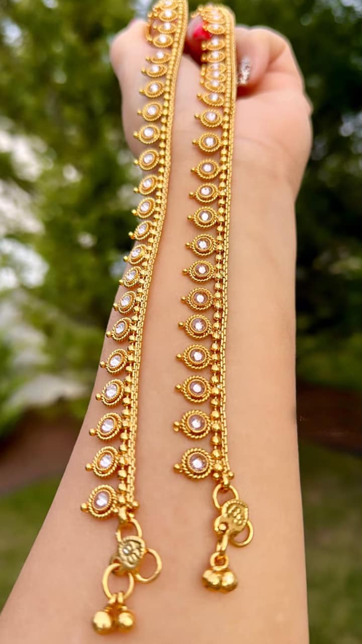 Womens Gold Anklets Latest Payal Designs for Holi Gift Ideas san