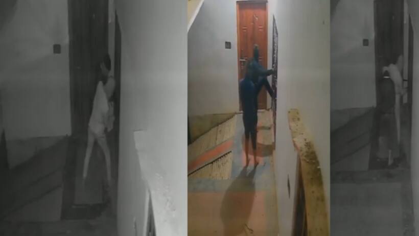 UP deoria Viral video live theft caught cctv police arrest