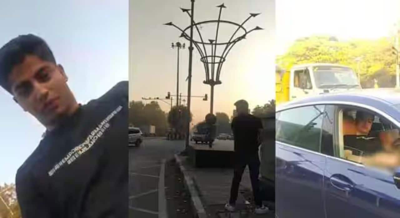 Viral Video Pune Man Alights From BMW Urinates On Road Cops Launch Probe san