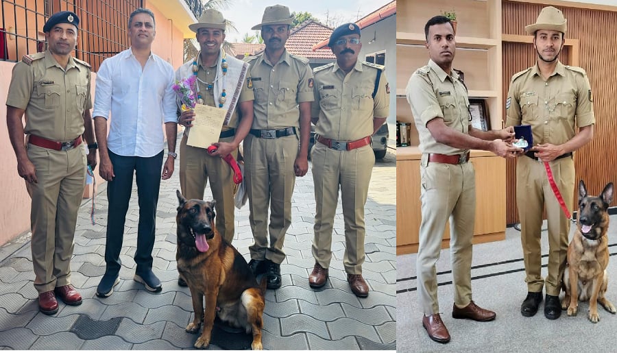 Copper the dog who won the national silver medal in the national level All India Police Duty Meet