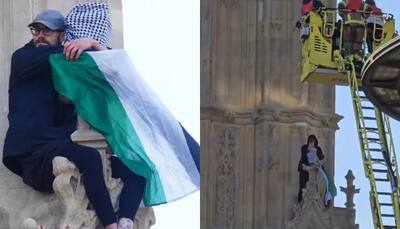 Man scales London's Big Ben with Palestinian flag, arrested after hours-long standoff (WATCH)