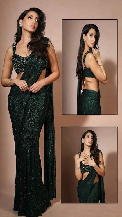 (PHOTOS) Nora Fatehi inspired 8 bold saree looks for party